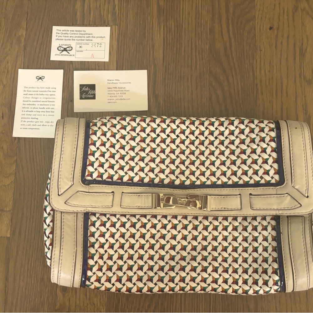 Anya Hindmarch multi color clutch